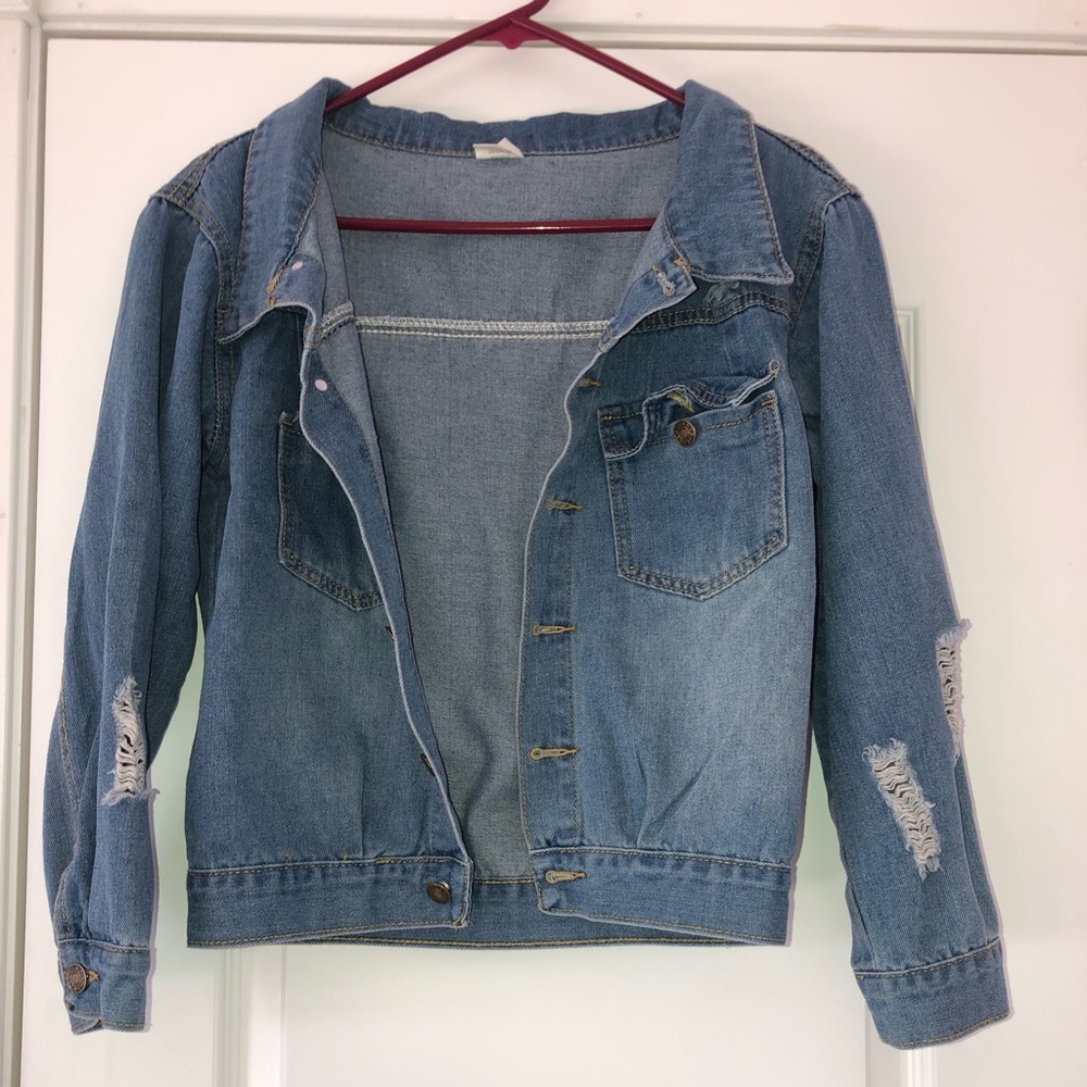 Distressed denim jacket - Picture 1 of 2